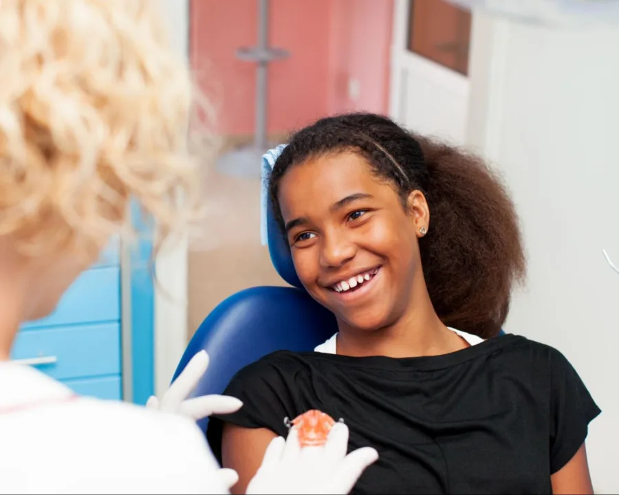 A patient being advised of orthodontic emergencies.