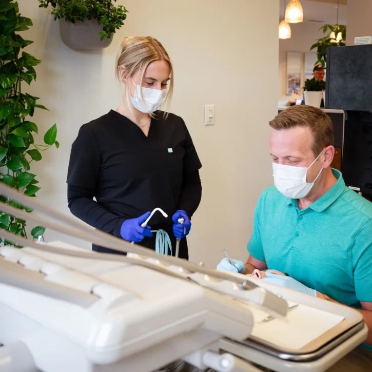 Dr. Jonathan Paxon working on orthodontics